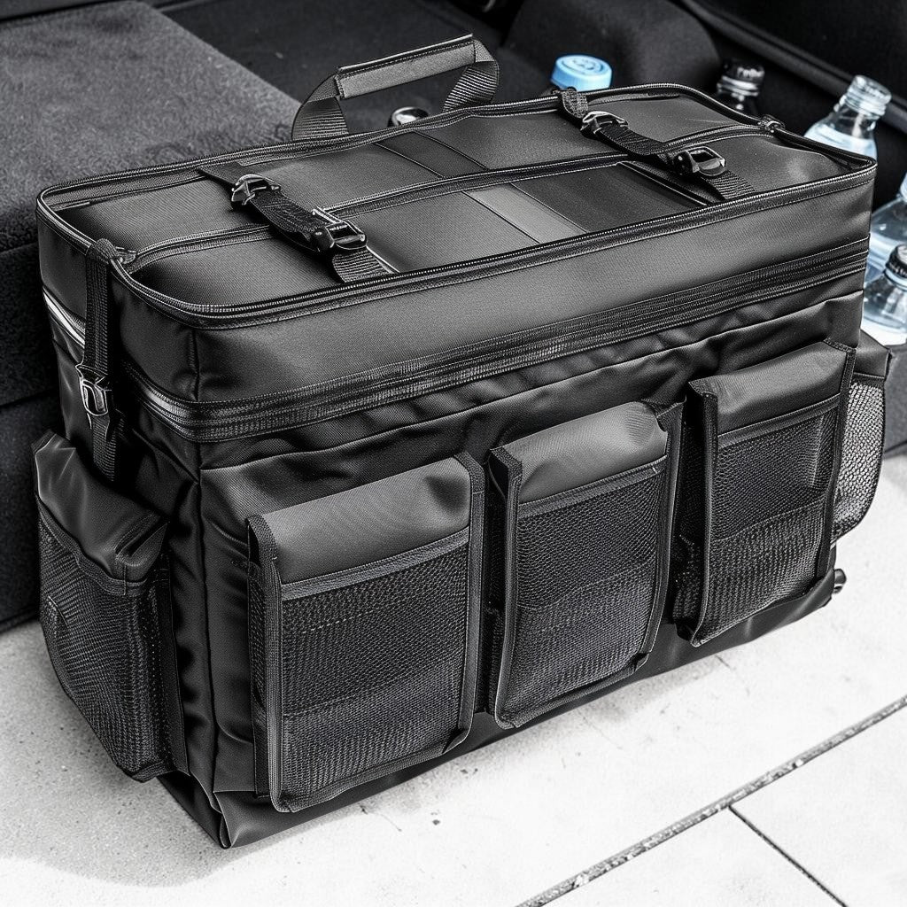 Xoran Foldable Car Trunk Organizer with Adjustable Compartments and Non-Slip Bottom