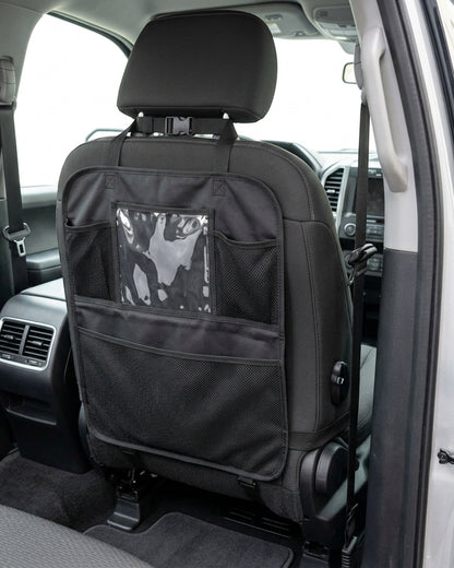 Xoran Routefold Car Seatback Organizer 7 Pockets Black - Lifestyle view